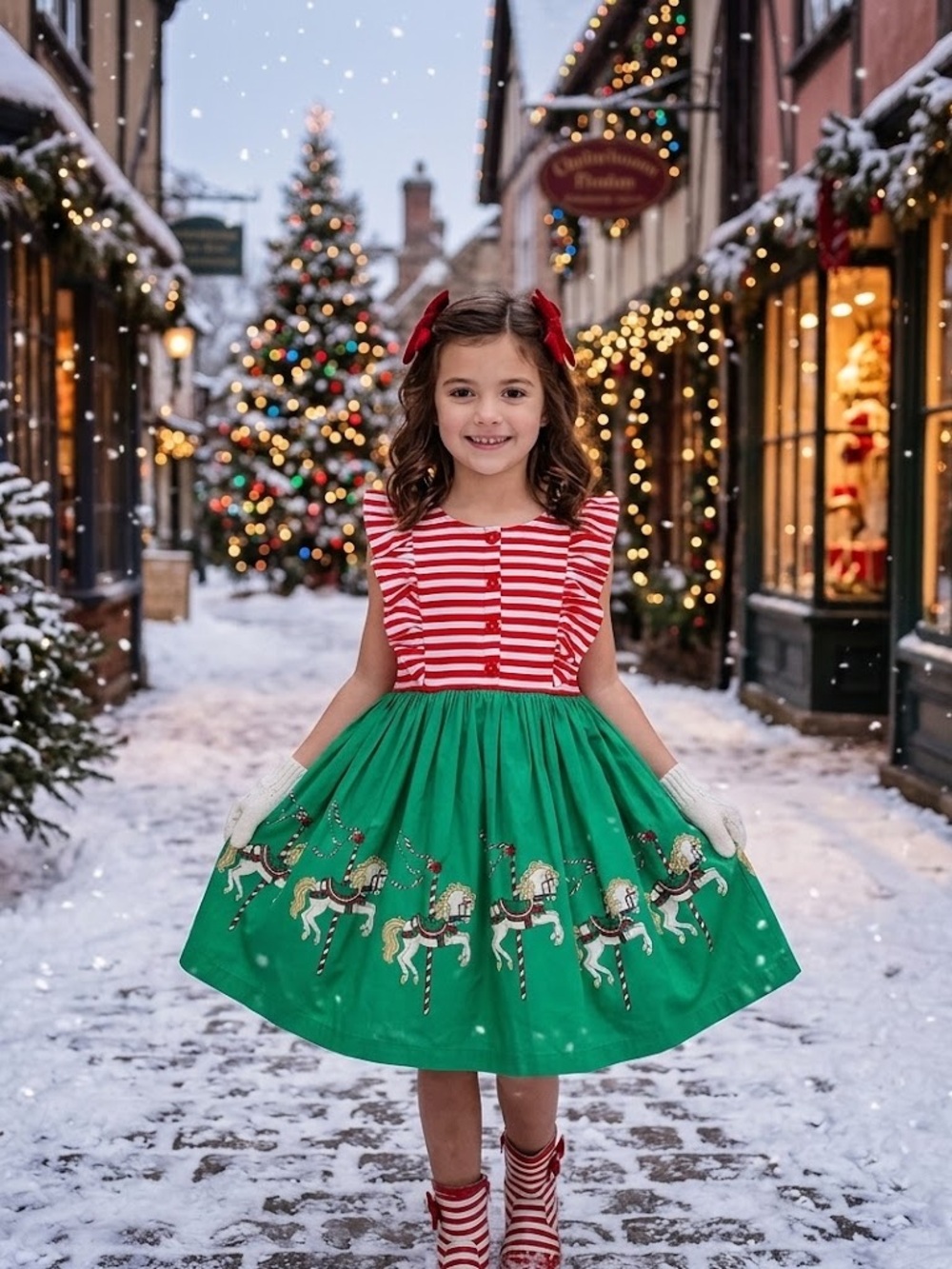 ELEANOR ROSE Gorgeous Christmas Carousel 🎠 Like New! Size - 8/10 ⭐️SALE 2/$40